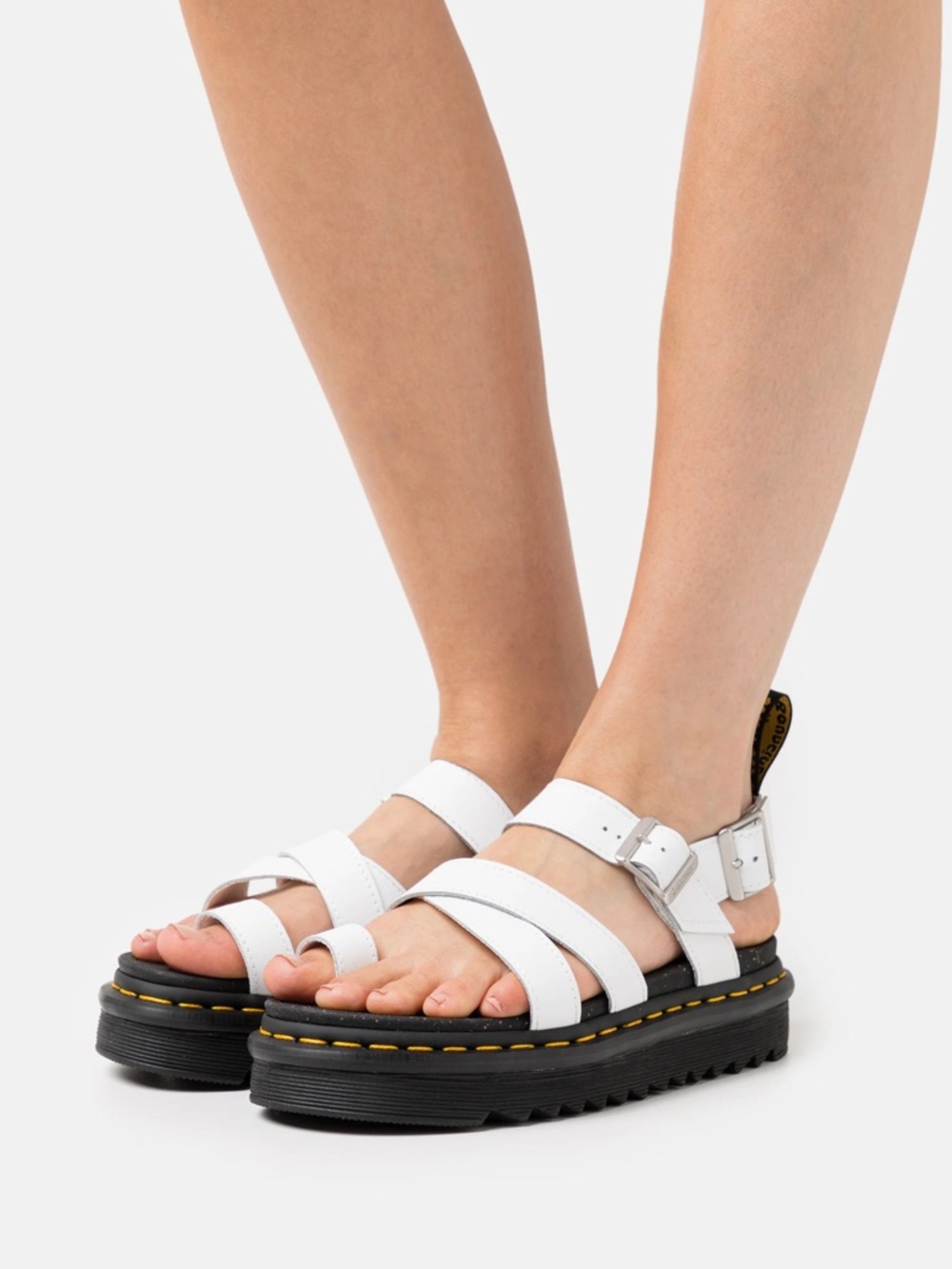 Dr. Martens Avry Hydro Chunky Platform Strappy Sandals White Leather Size 8 NEW